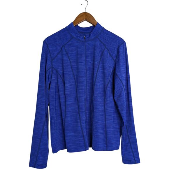 Coolibar Full Zip Sun Protection Jacket Womens XL Blue UPF Cover Up Thumbholes - Picture 9 of 9